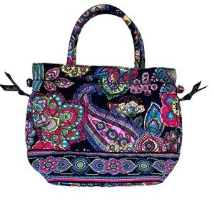 Vera Bradly Bright Paisley Print Purse~Bag w/Daisy Print Lining